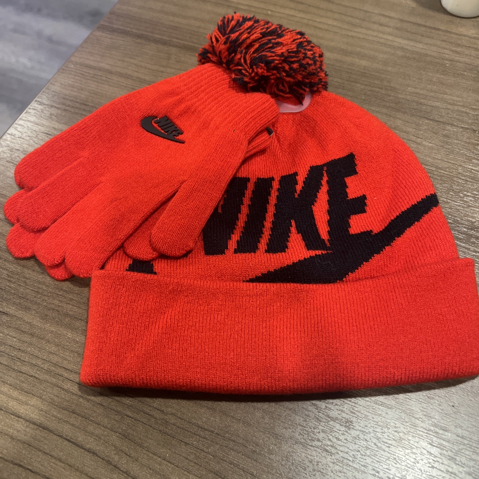 Nike (Kidsyouth) Boy's Red Beanie and Gloves Set NWOT