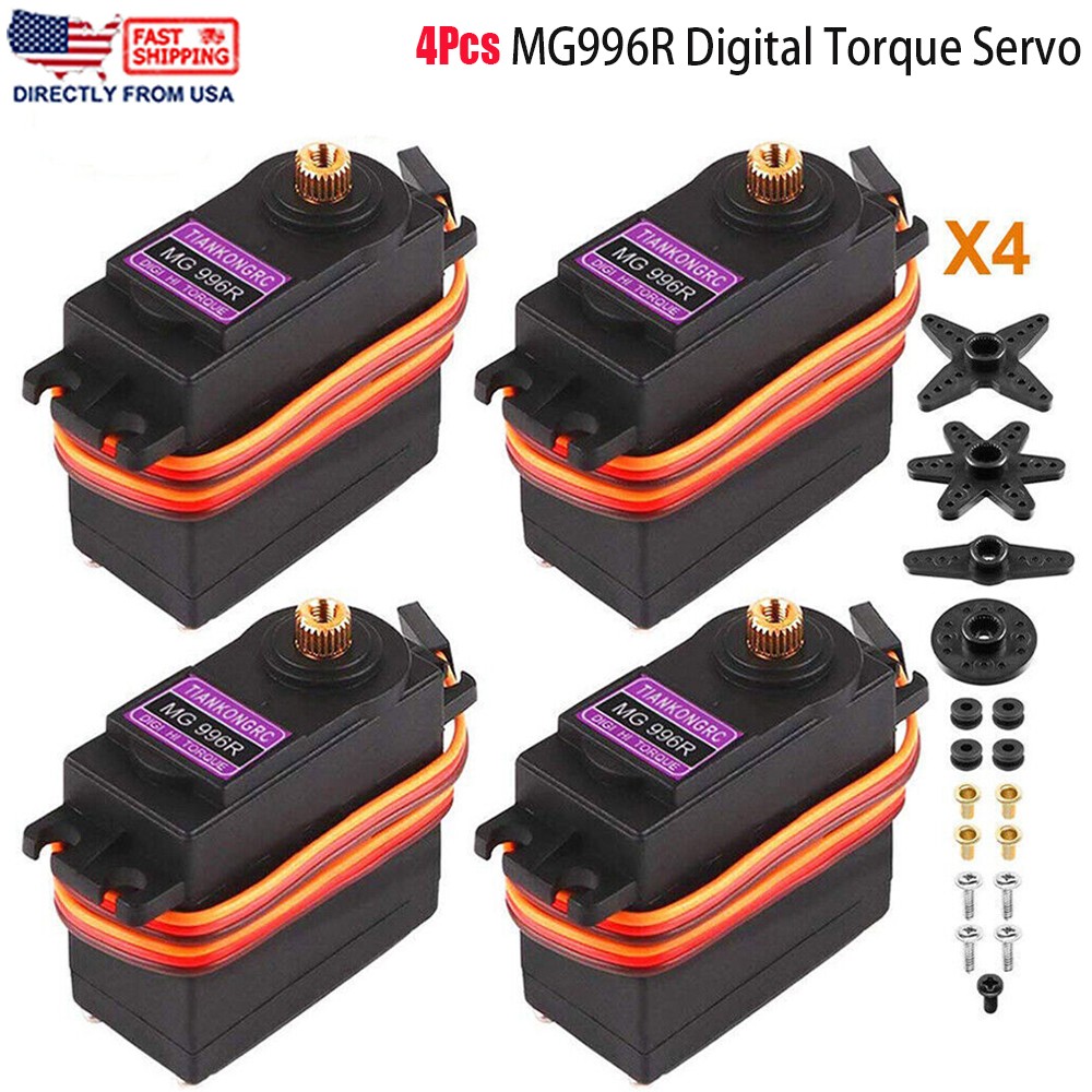 4PCS MG996R 180° Metal Gear Digital Torque Servo Motor For Futaba RC JR Racing