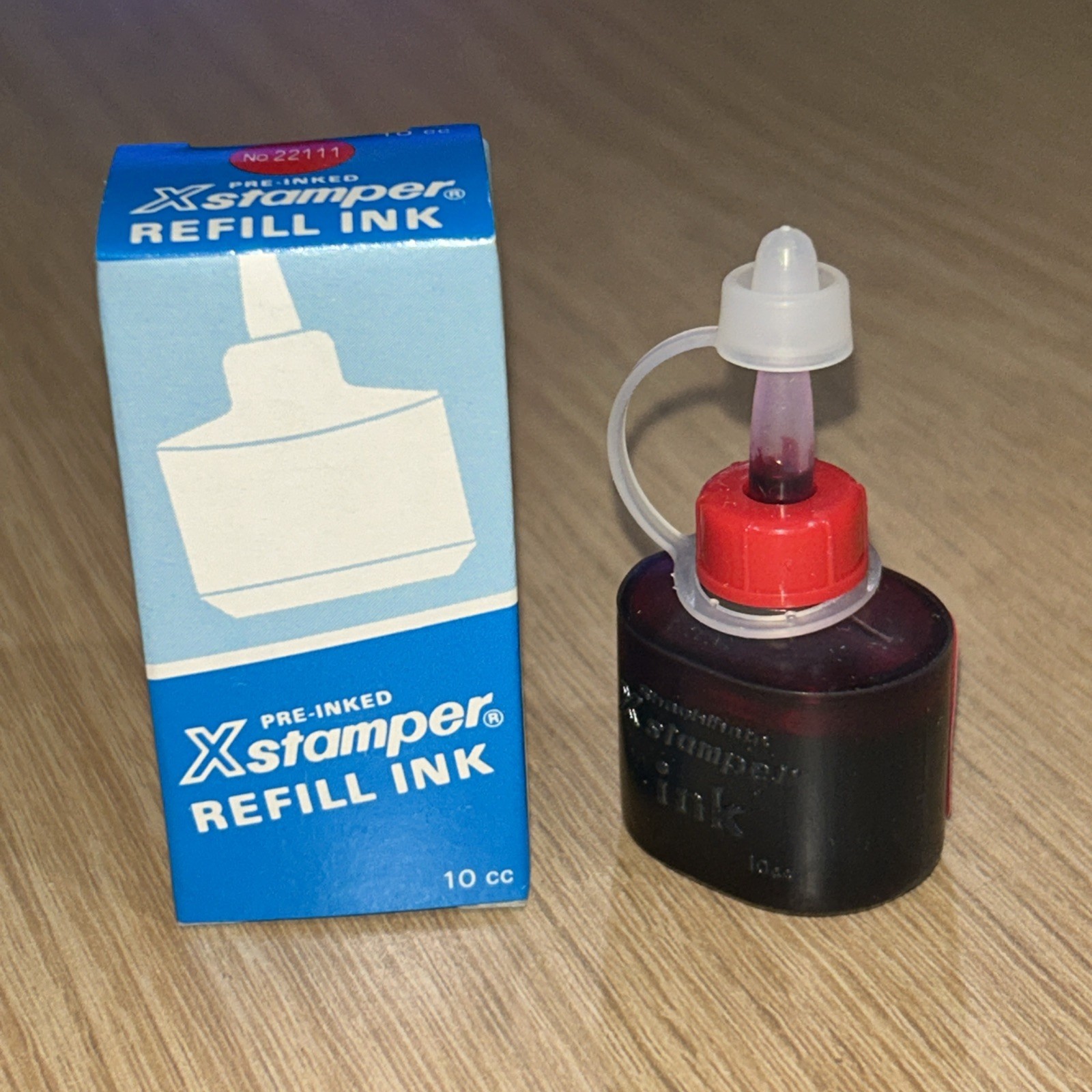 Bottle of Xstamper Red Refill Ink 22111 10ml Bottle by Shachihata New Sealed