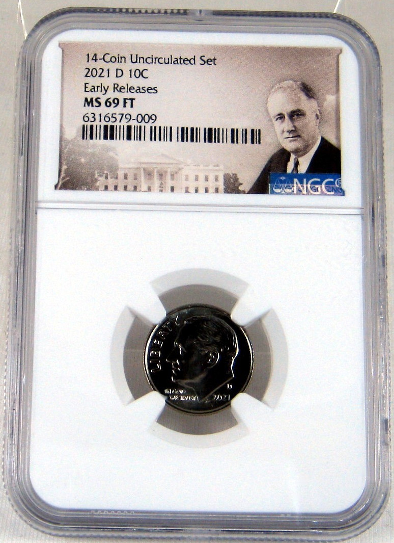 2021-D ROOSEVELT DIME NGC MS69 FT FINEST SPOTLESS RARE EARLY RELEASE # 9-009-5