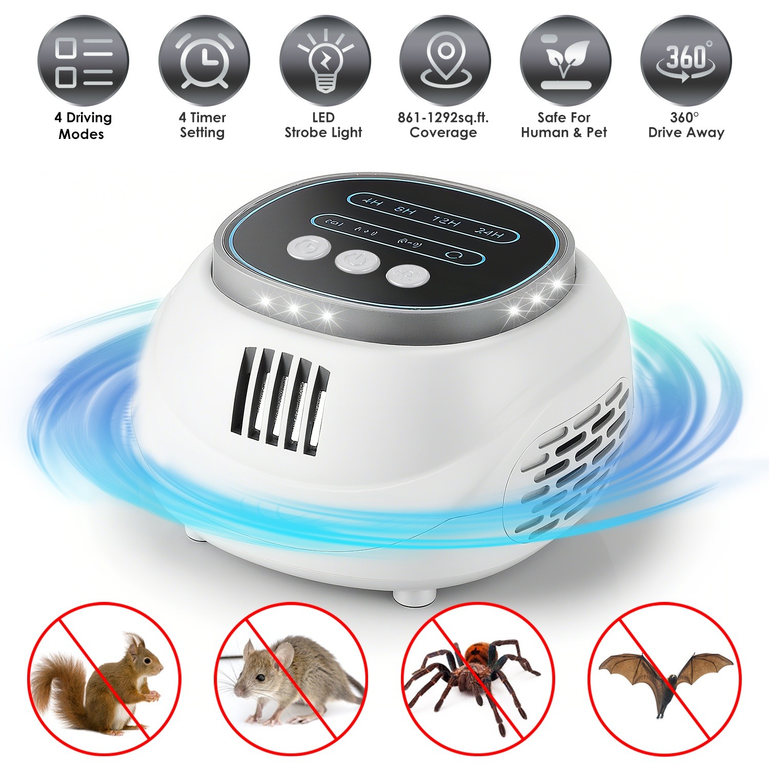 Ultrasonic Rodent Chaser Rat  Ultrasonic  4 Modes