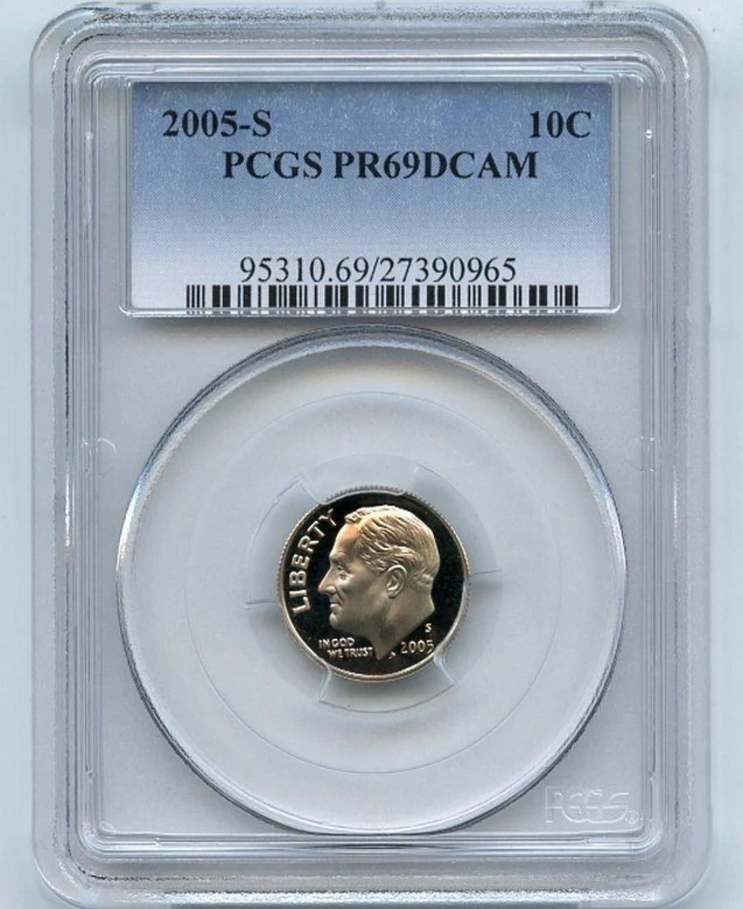 2005 S 10C Roosevelt Dime PCGS PR69DCAM