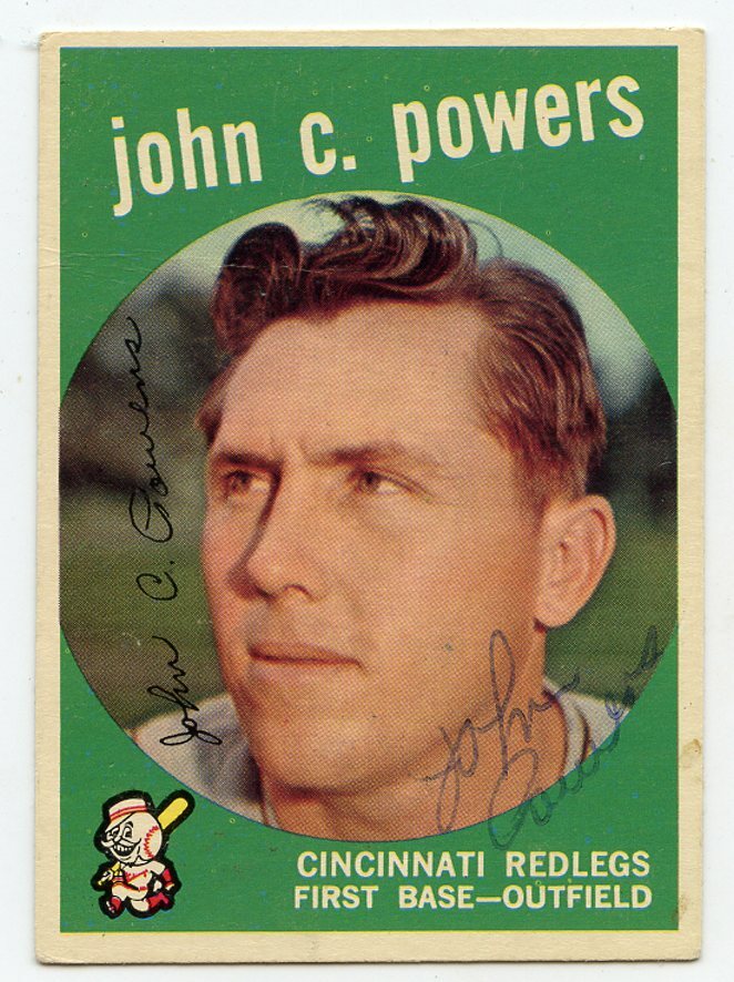 JOHN POWERS  Signed 1959 Topps #489  Reds Guaranteed Authentic KOA