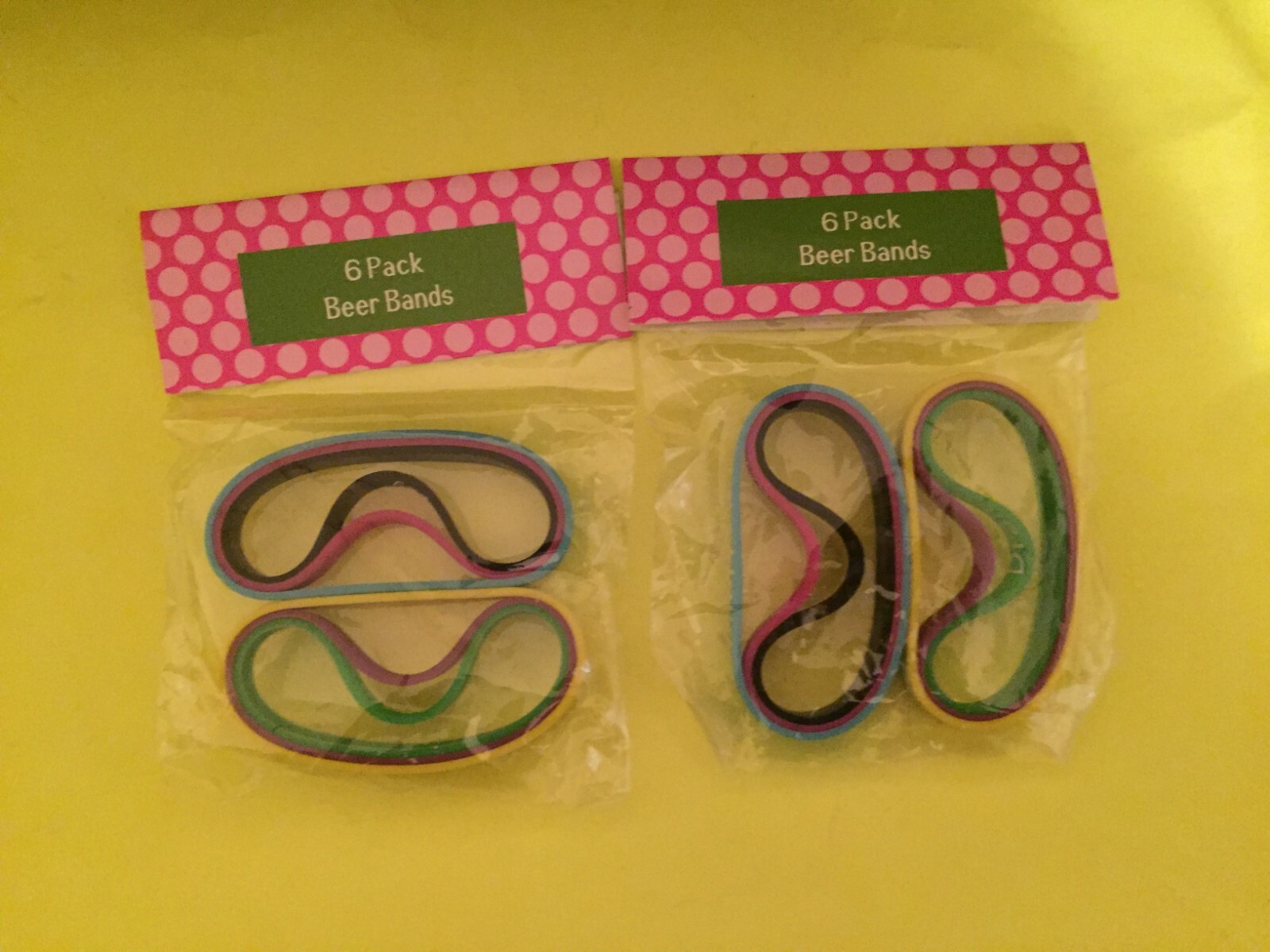 Lot of 2 - 6 Pack Beer Bands Bottle Can Band  - NEW  - Fun for Parties!