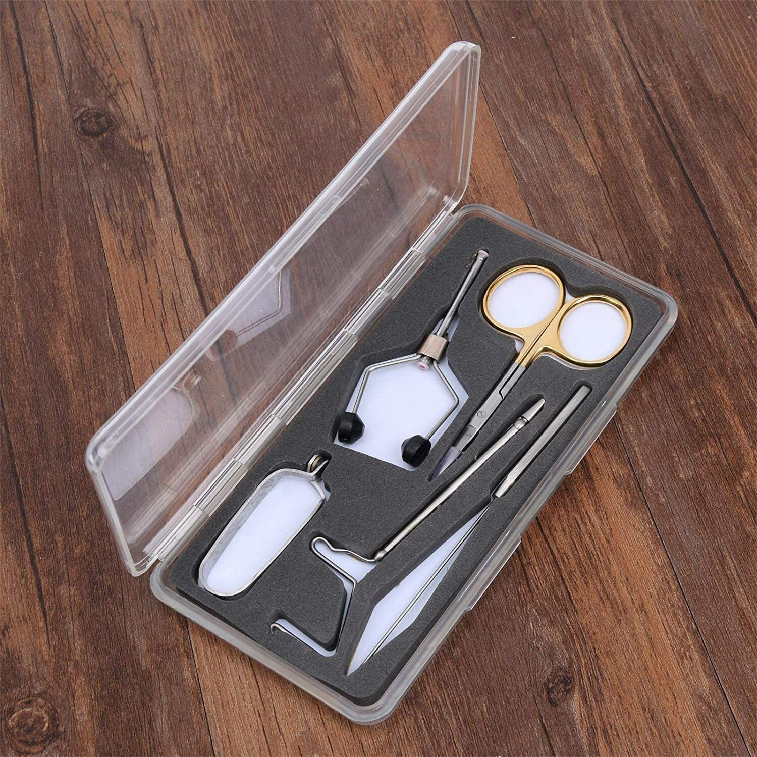 Fly Tying Tool Kit with Box Whip Finisher Dubbing Needle Bobbins