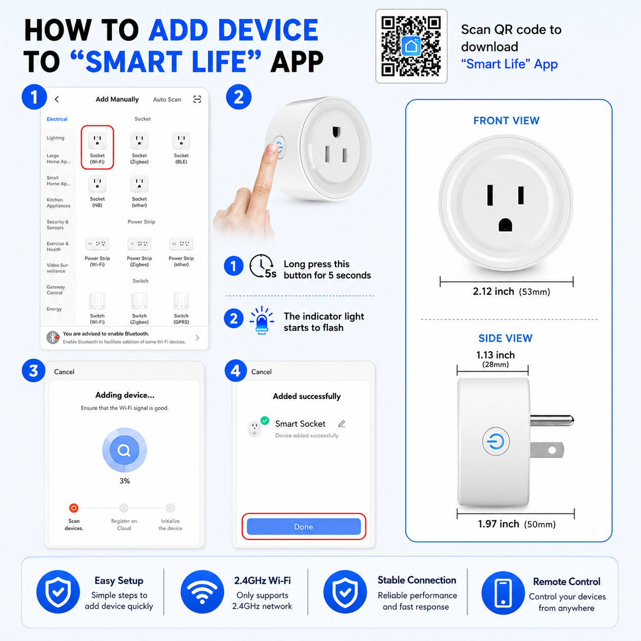 WiFi Smart Plug 20A, Power US Outlet Timer Work with Alexa & Google Assistant