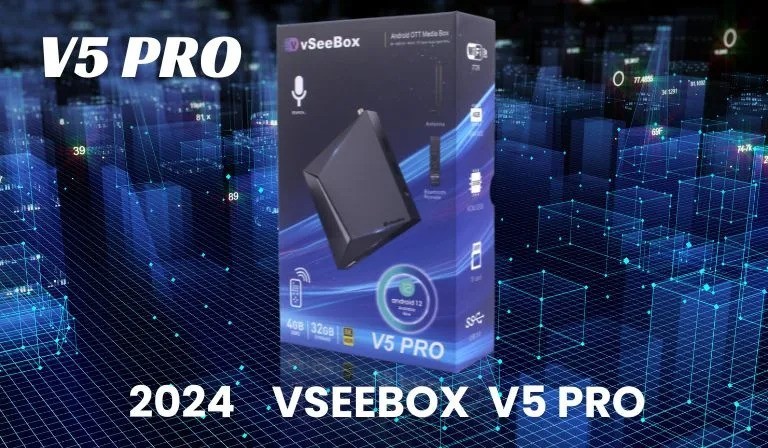 Vseebox V5 Pro TV Streaming Box Android System WiFi Bluetooth Media Player