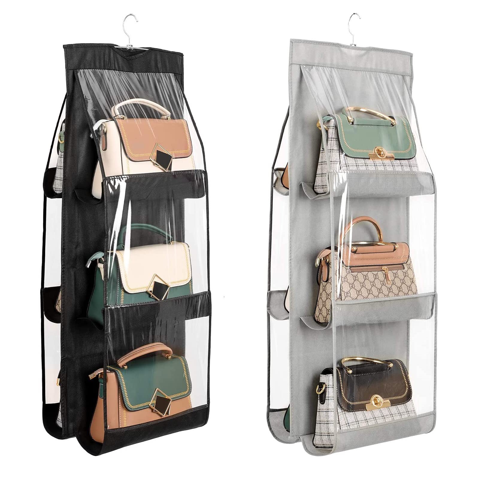 Handbag Purse Organizer, Enlarged 8 Pockets Upgrade Dust Proof Purse Organize...