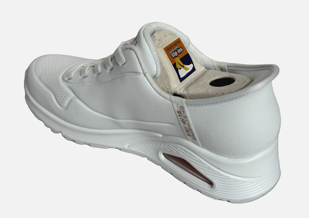 Skechers Womens UNO EASY AIR SLIP-INS Athletic Shoes Casual Sneakers White