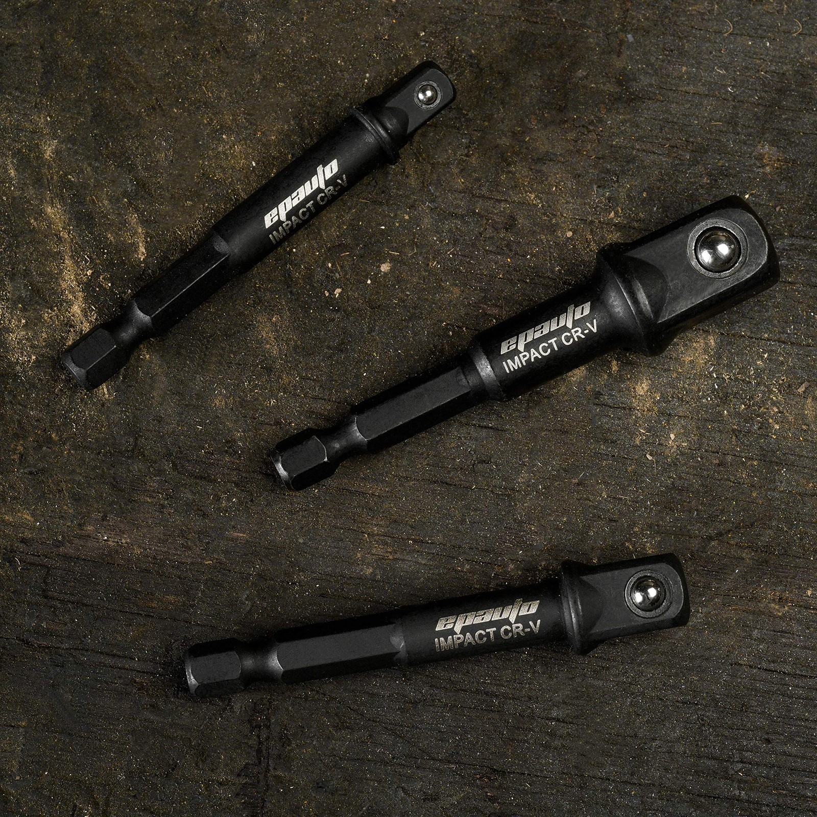 EPAuto Impact Socket Adapter Set, CR-V, 3 Pieces 3-Inch Long, Black