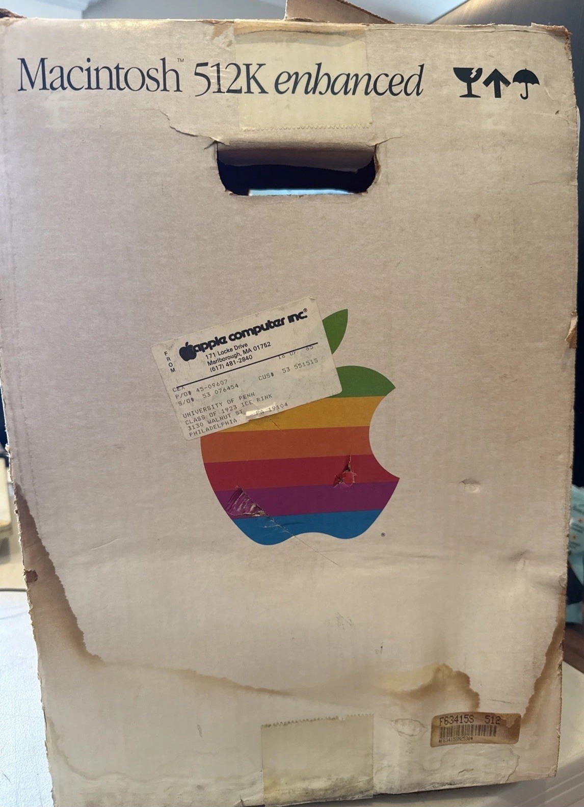 Apple Macintosh 512K M0001W Computer w/ Keyboard Mouse Original Box Untested