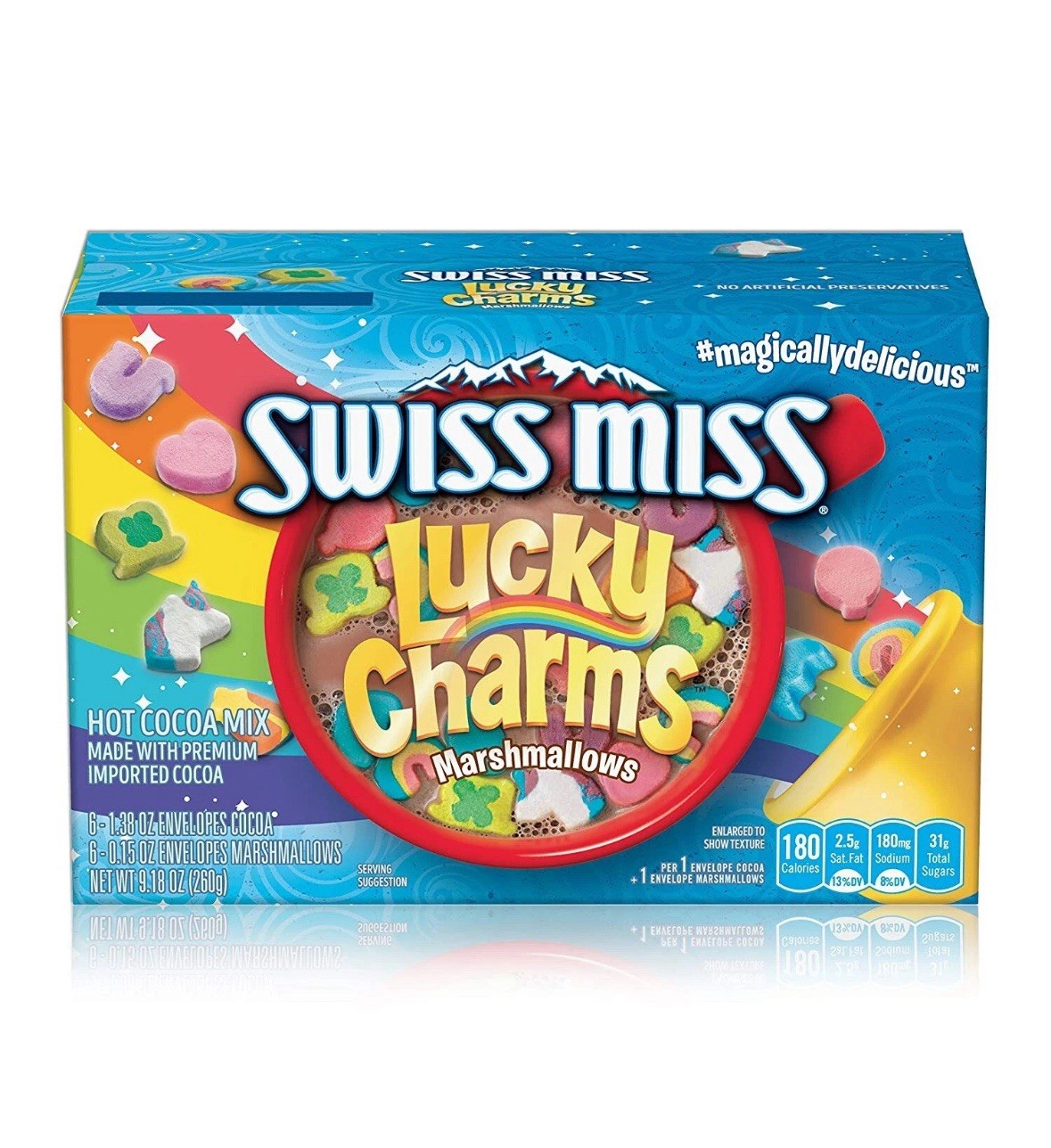 Swiss Miss Milk Chocolate Hot Cocoa LUCKY CHARMS Marshmallows 12 packets