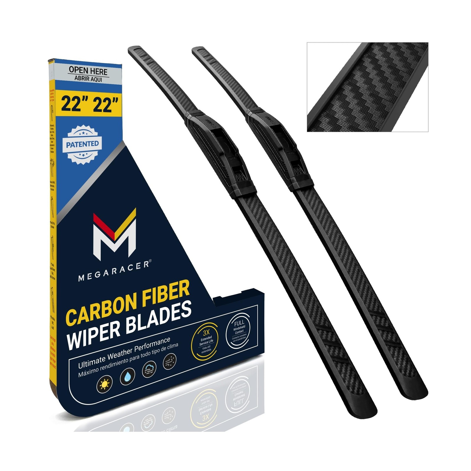 Patented OEM Carbon Fiber Windshield Wipers Blades 22"+22" | Ford F150 RAM Ch...