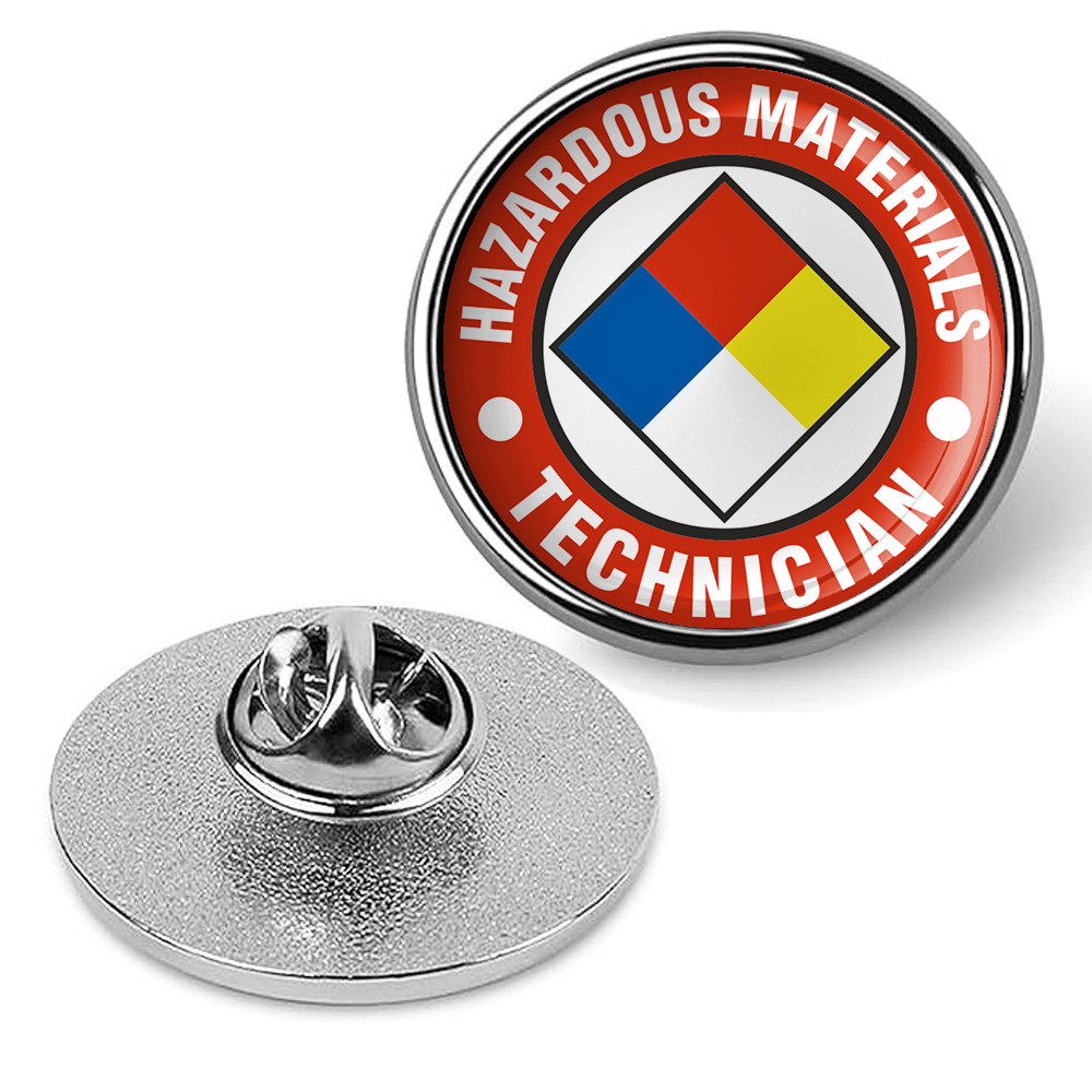 Hazardous Materials Technician with NFPA Symbol Hat Pin Lapel Suit Shirt -Silver