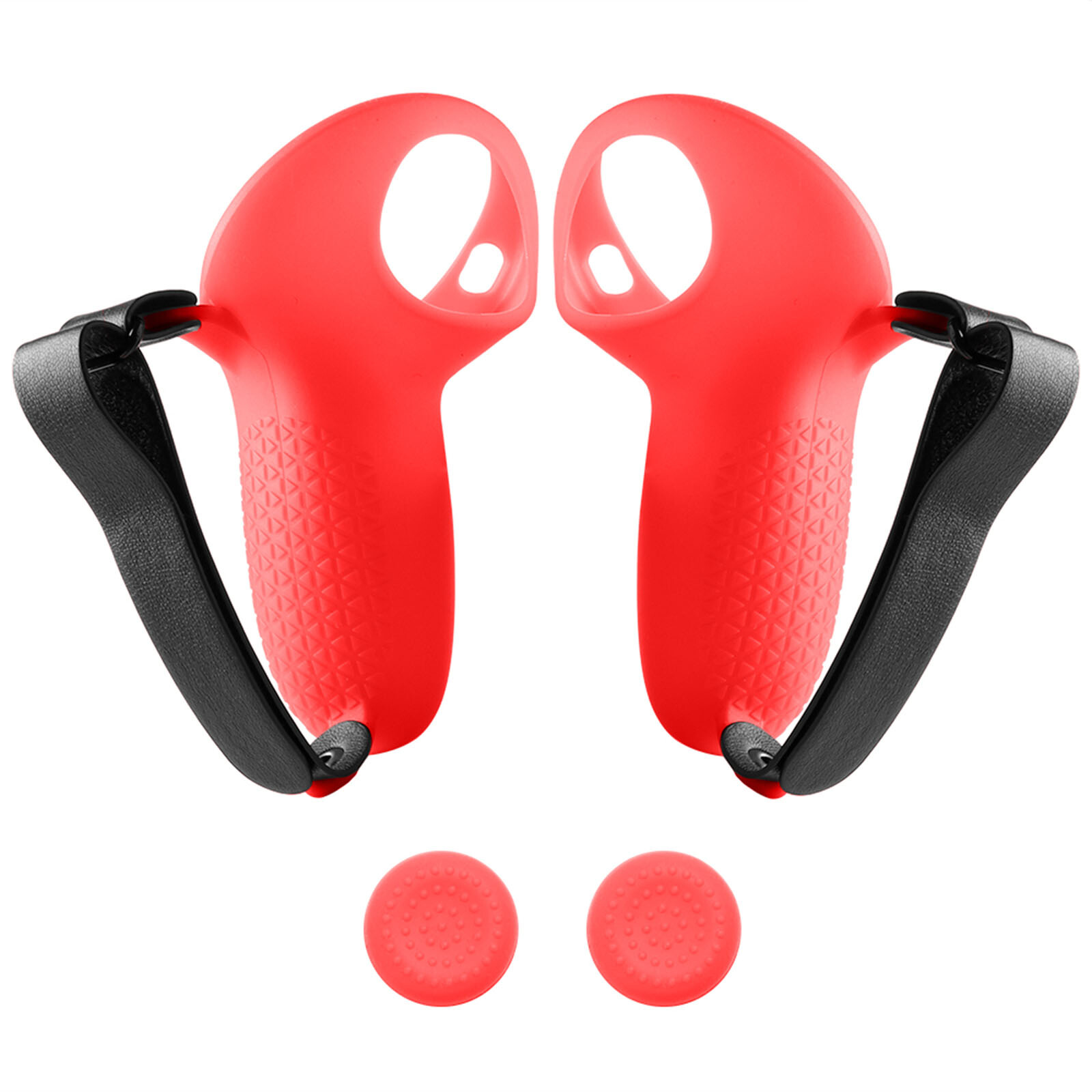 For Quest 3 VR Silicone Handle Grip Cover Controller Case Sleeve Hand Strap Set