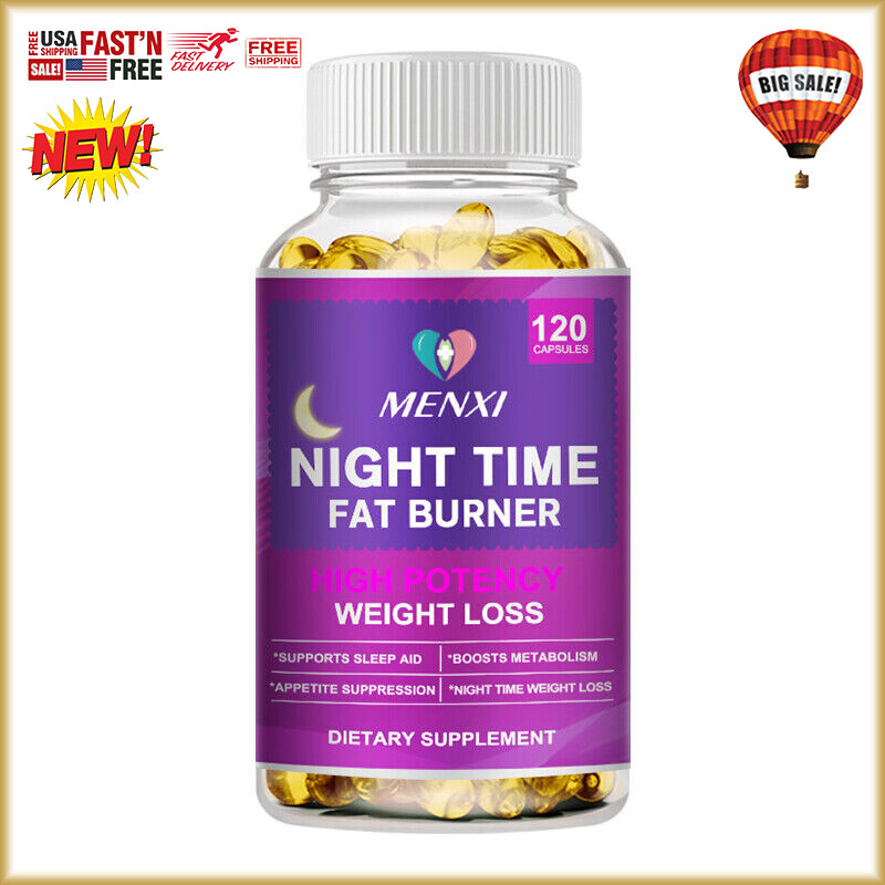 MENXI Night Slim Capsules - Sleep Fat Burn & Metabolism with Melatonin 120pcs