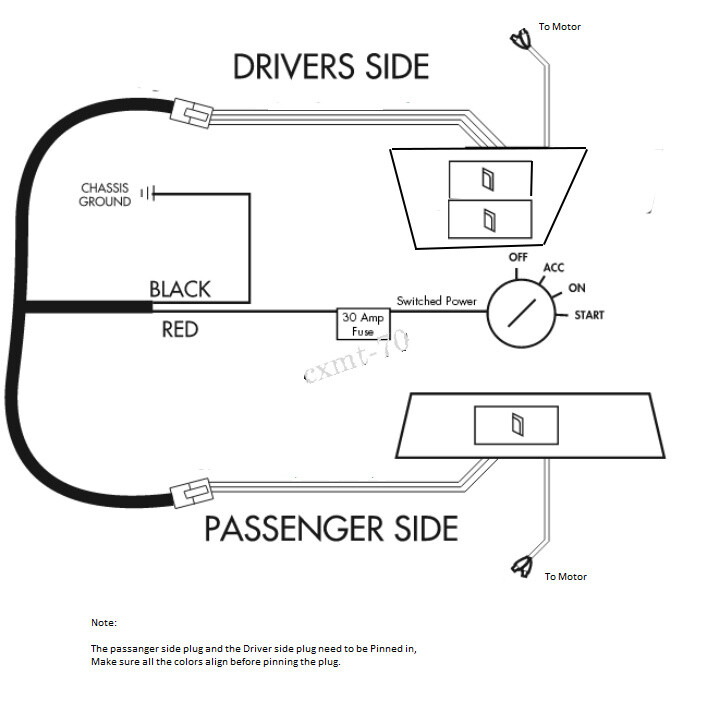 Electric Power Window Master Control Switch with Wiring Harness Universal Fit