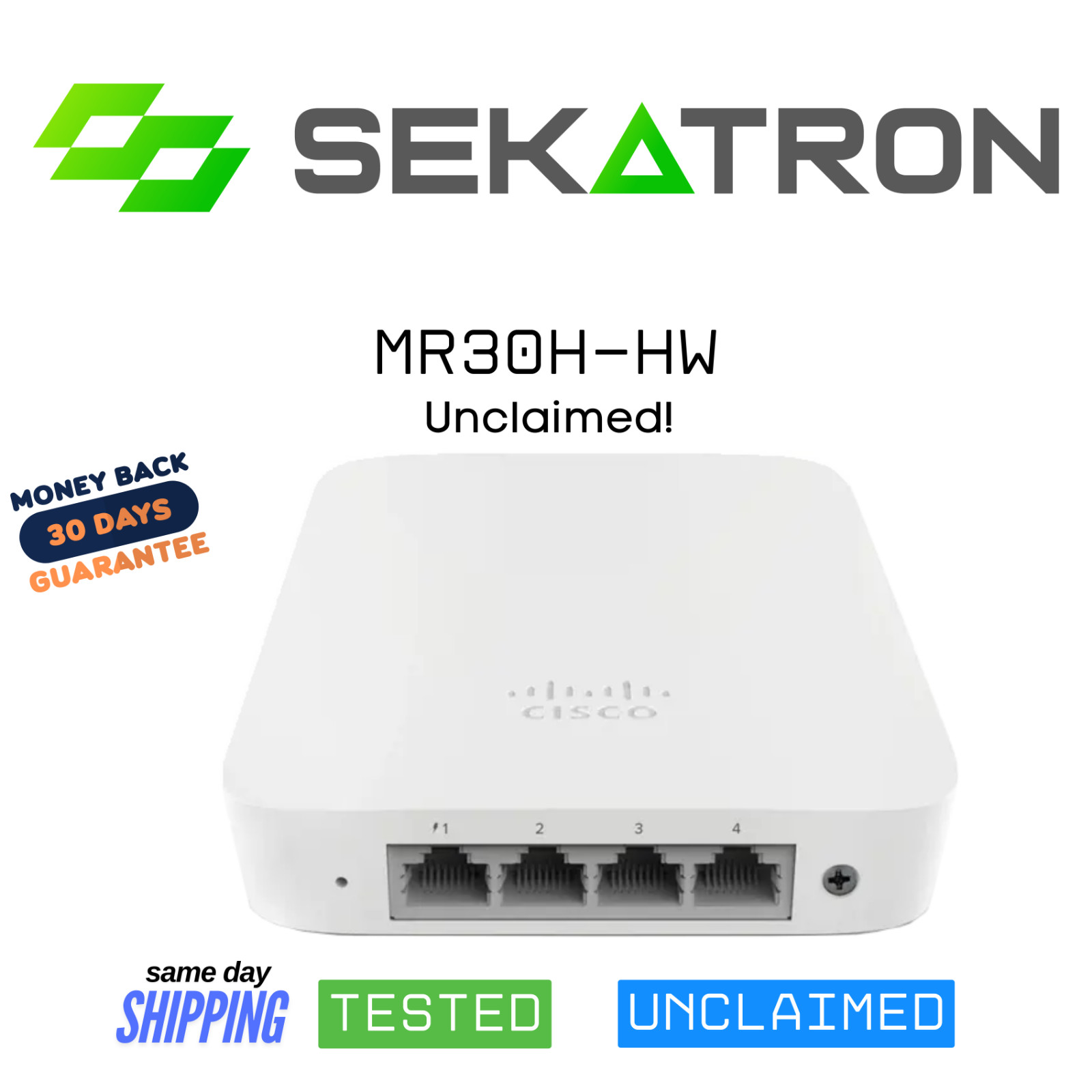 ♻️ Cisco Meraki MR30H-HW Dual Band 802.11ac Access Point 4-Port Switch Fast Ship