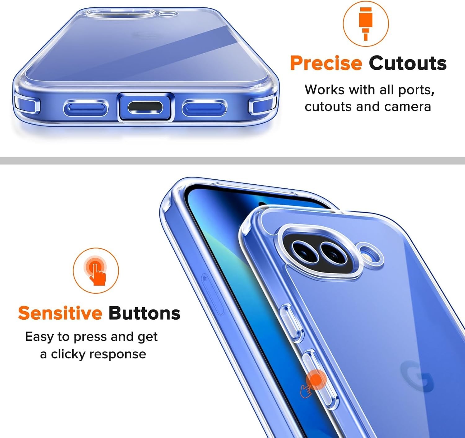 Case + 2X Tempered Glass For Google Pixel 10A Screen Protector Full Screen Case Clear 9H