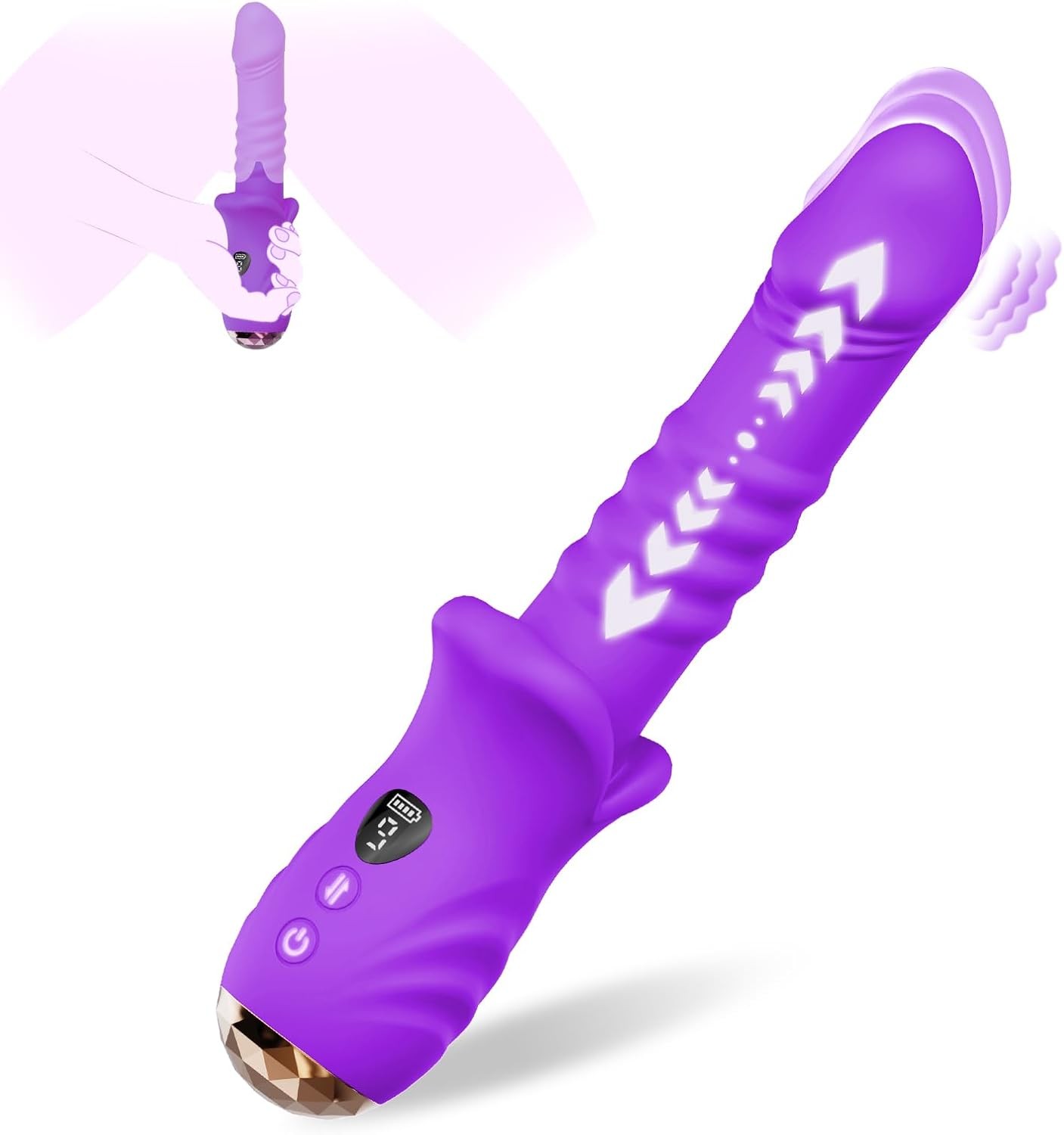 Thrusting Dildo Sex Toys for Women Play, Adult Toys Vibrator with 9 * 9 Thrust &