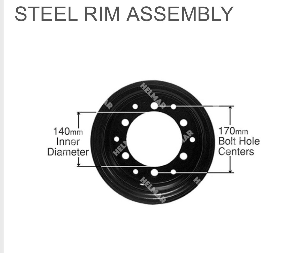 Universal Forklift Steel Rim Split Wheel 650-10 Tire Size 6 Bolt R650-2