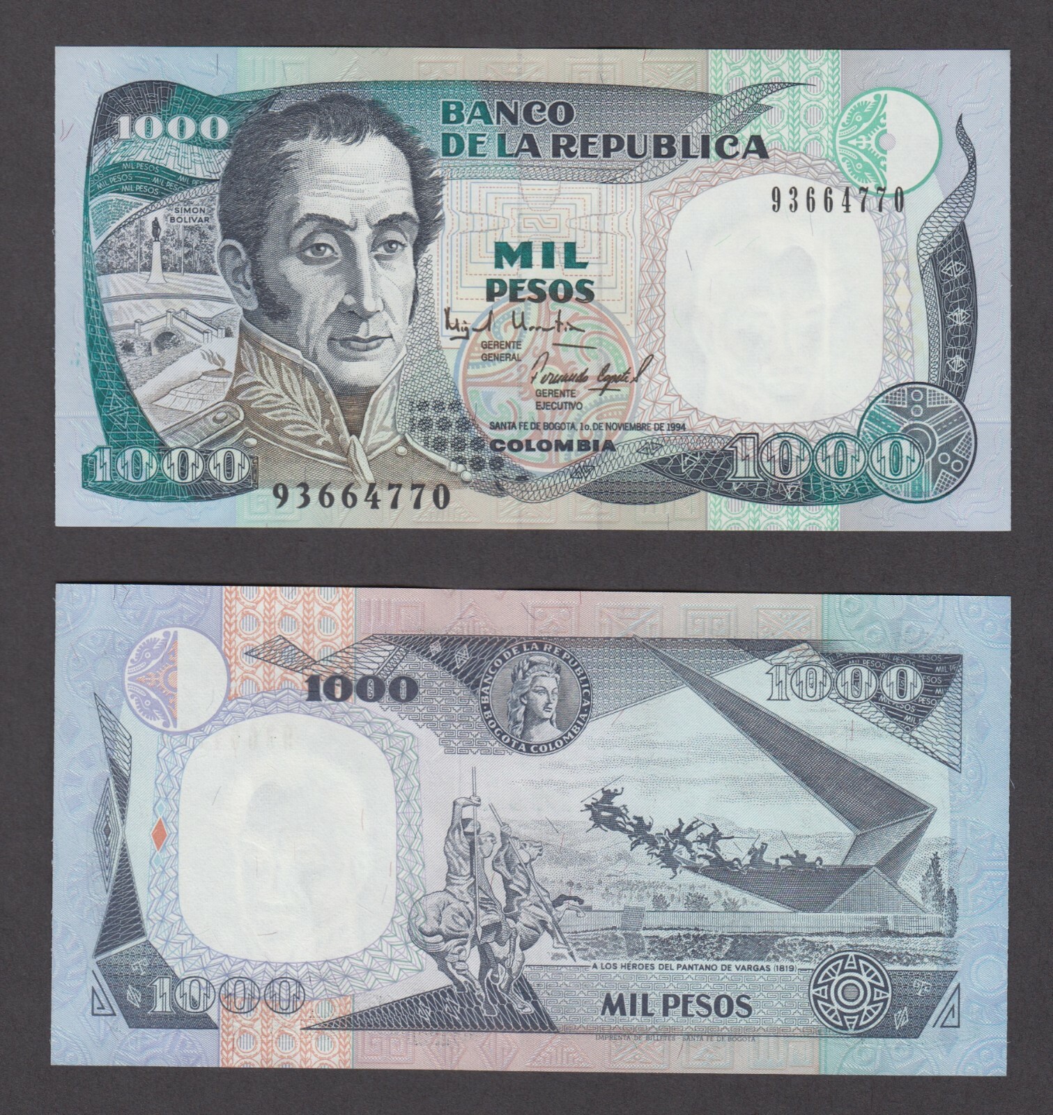 COLOMBIA P.438 1000 PESOS 1.11.1994  UNCIRCULATED. LOW SHIPPING. WE COMBINE 2101
