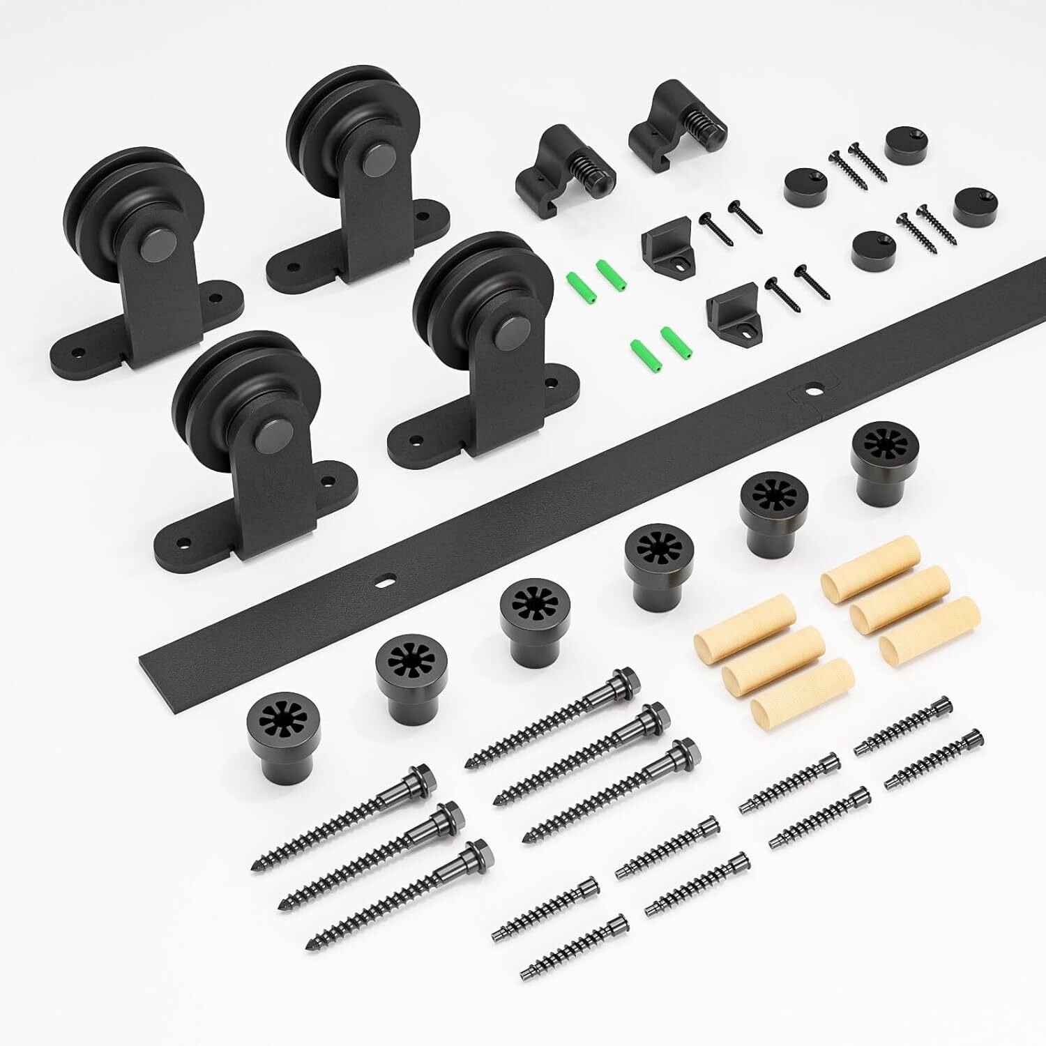 4FT-20FT Sliding Barn Door Hardware Track Single/Double Doors Kit,Closet/Kitchen