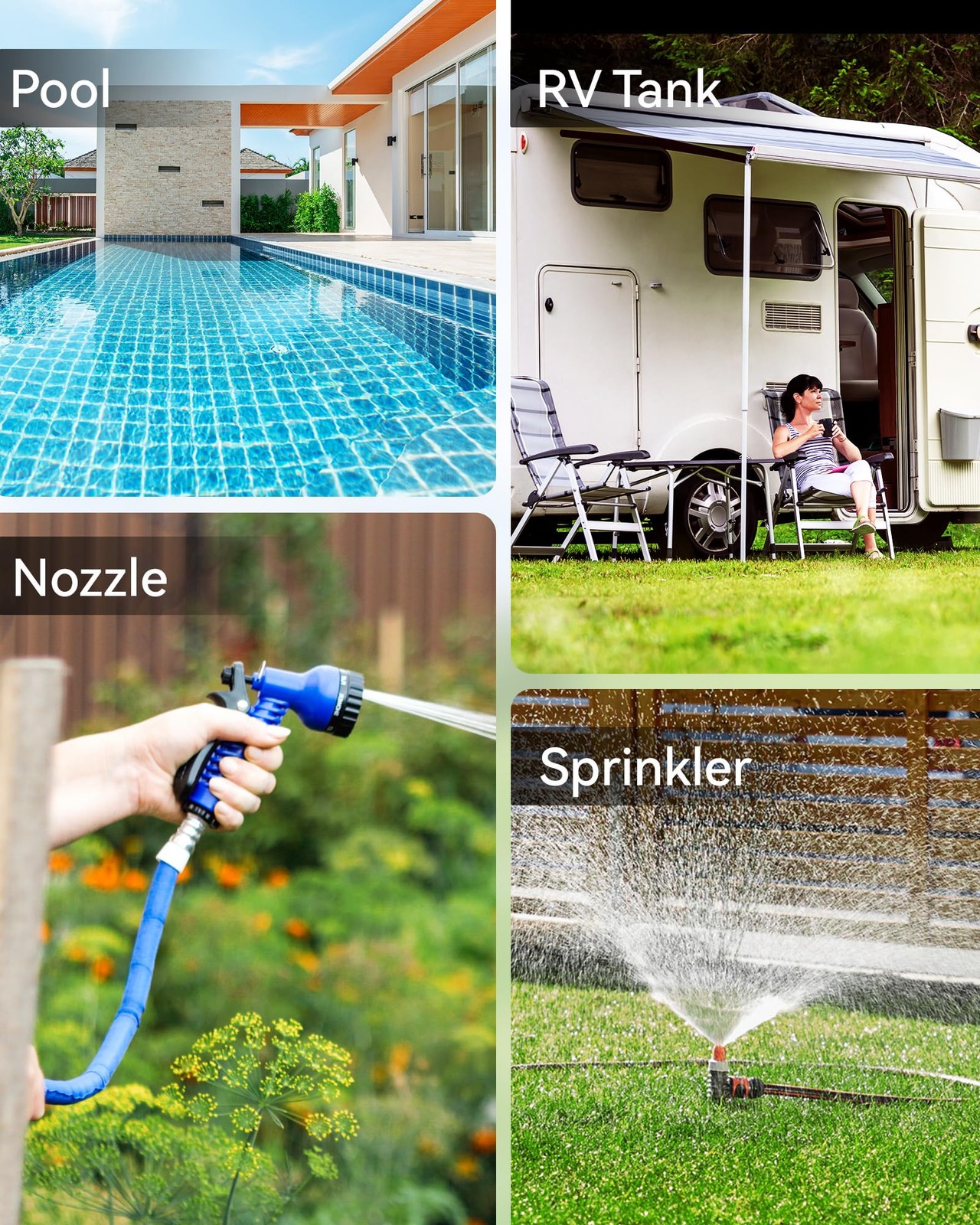 Water Flow Meter ±5% Accuracy for RV, Garden, Pool, Lawn Sprinkler Use