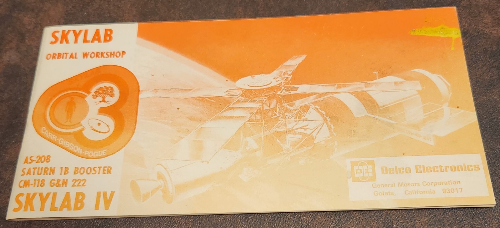 Delco Electronics: Skylab IV AS-208 Press Booklet, Apollo CM-118, 1973, NASA, GM