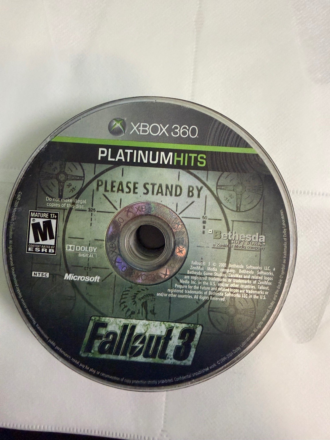 Fallout 3 Platinum Hits Xbox 360 Video Game RPG Open World NTSC