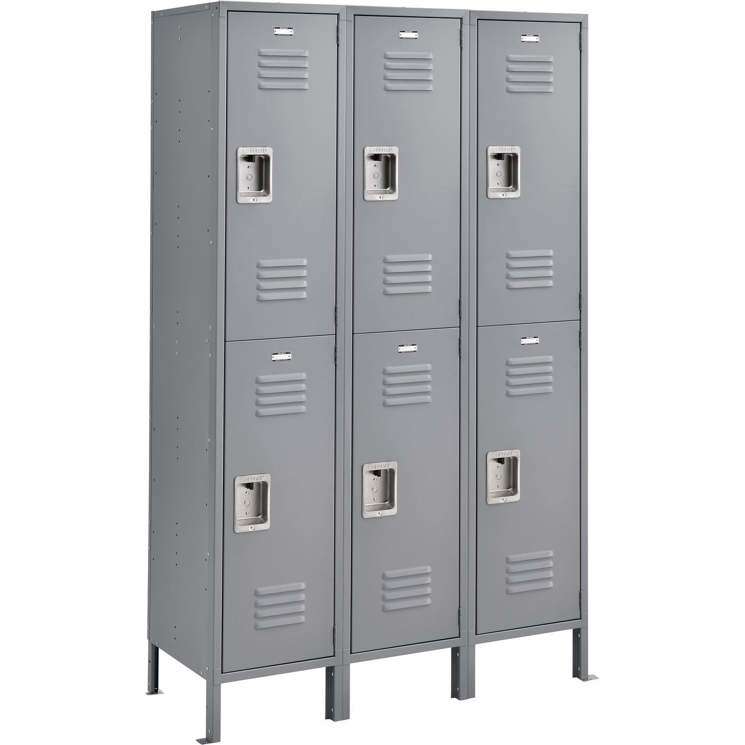 2-Tier 6 Door Locker 15"Wx18"Dx36"H Gray Unassembled