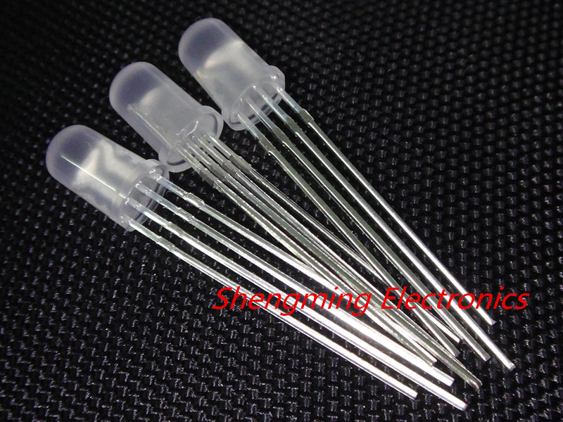 50pcs 5mm RGB LED Common anode Tri-Color Emitting Diodes Diffused led light