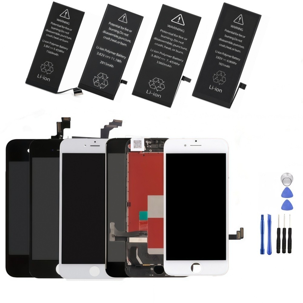 LCD Screen Digitizer Assembly & Battery Replacement For iPhone 5S 6 6S 7 8 Plus
