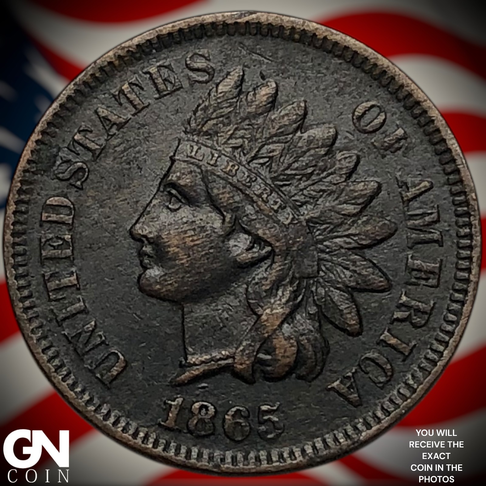 1865 Indian Head Cent Penny Z3874