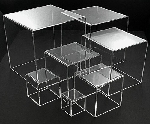 T'z Tagz Clear Acrylic Display Stand 5-Sided Stackable Box, Bin or Dust Cover