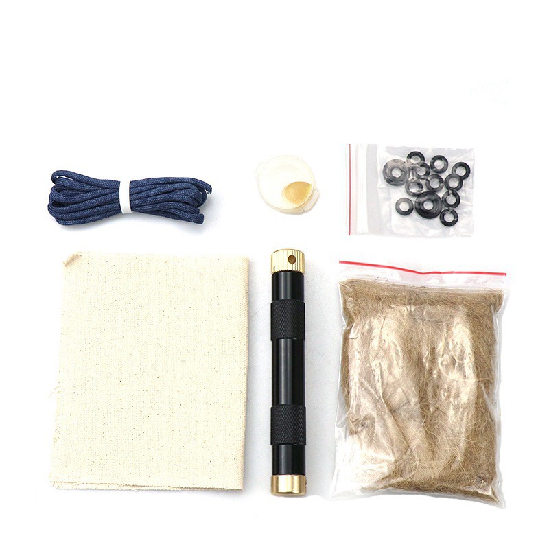 Black Metal Fire Piston Fire Starter Kit Camping Survival Fire Tool Set