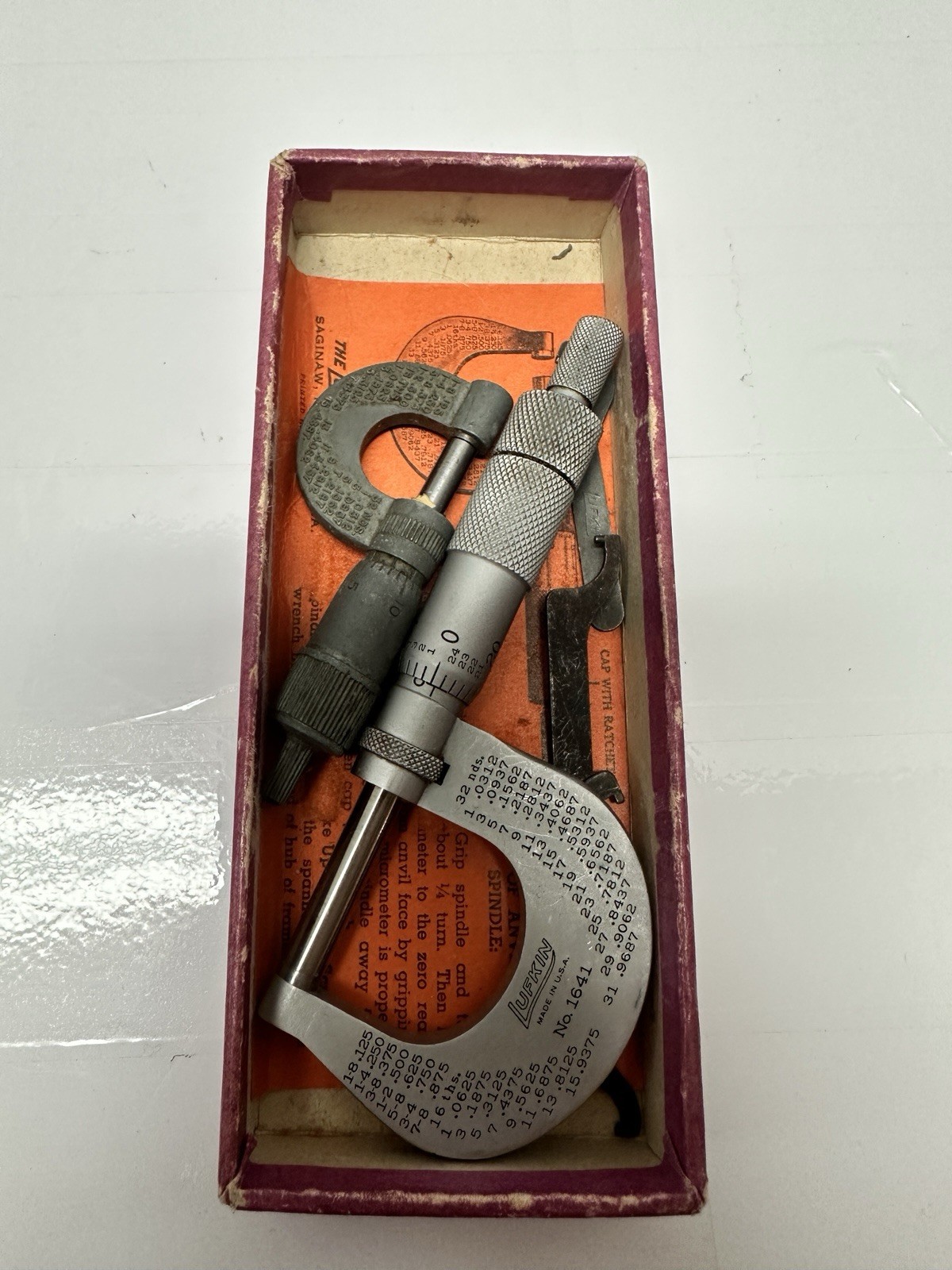 Vintage Lufkin Chrome Clad Micrometer Model 1641