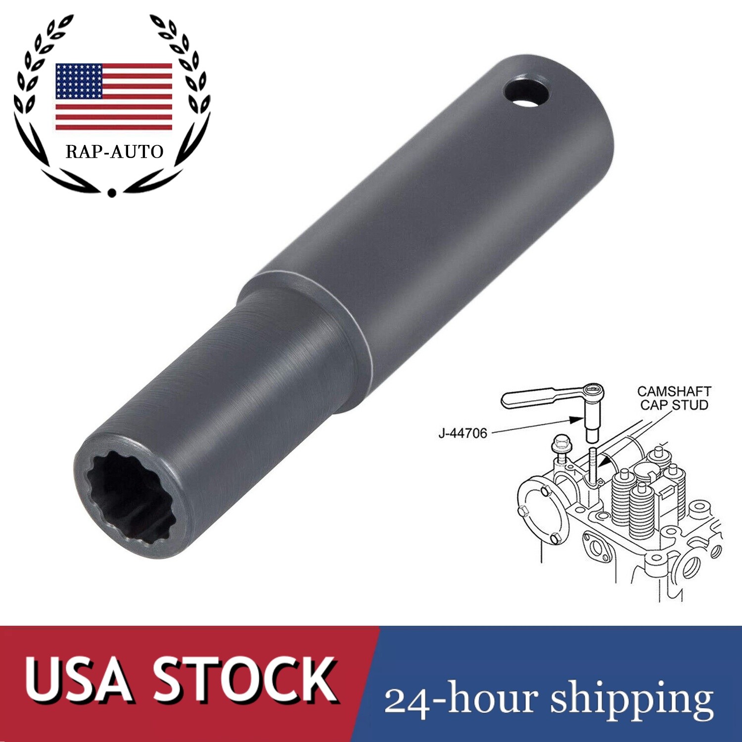 12mm Rocker Arm Shaft Socket J-44706 for Detroit Diesel 60 Series Engines,12PT