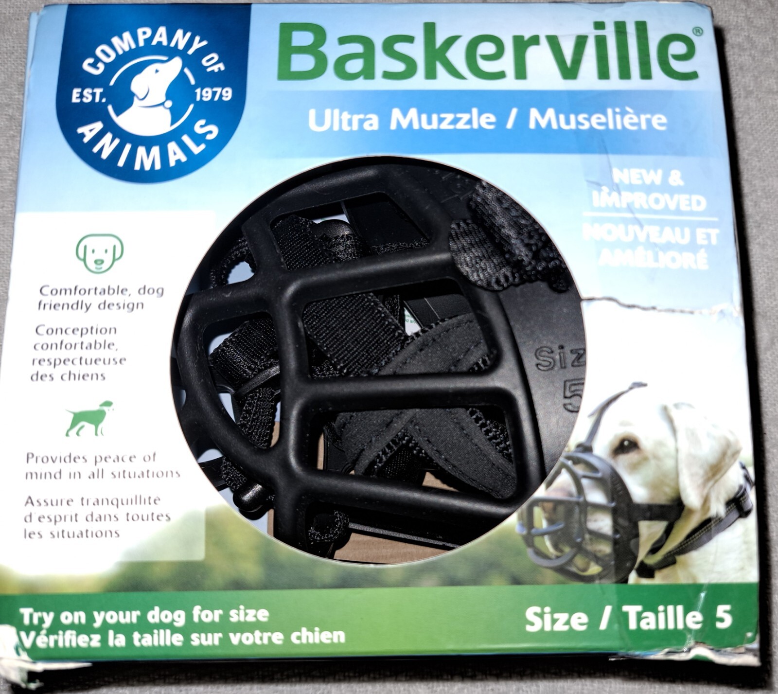 Four Large Dogs -Baskerville Ultra Muzzle For Dogs Size 5