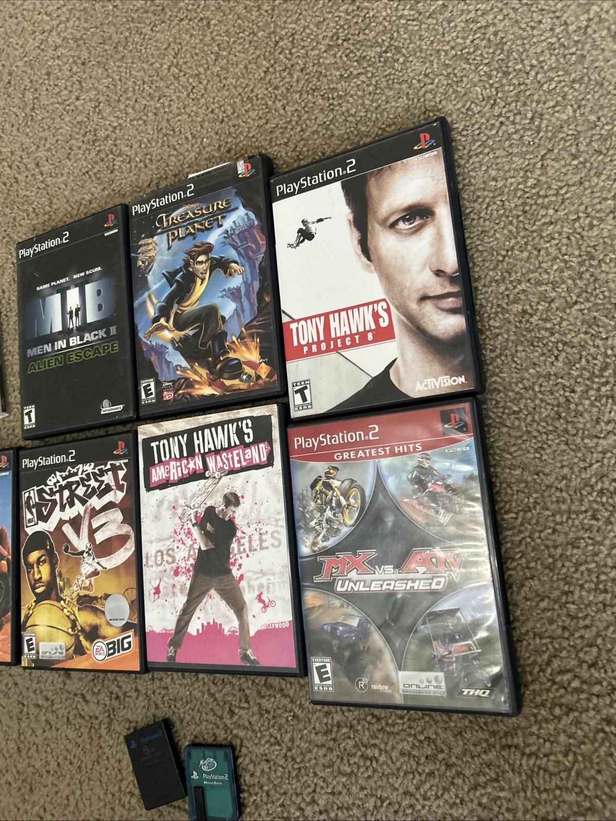 8 PlayStation 2 Games Plus Two Magic Gate Memory Cards