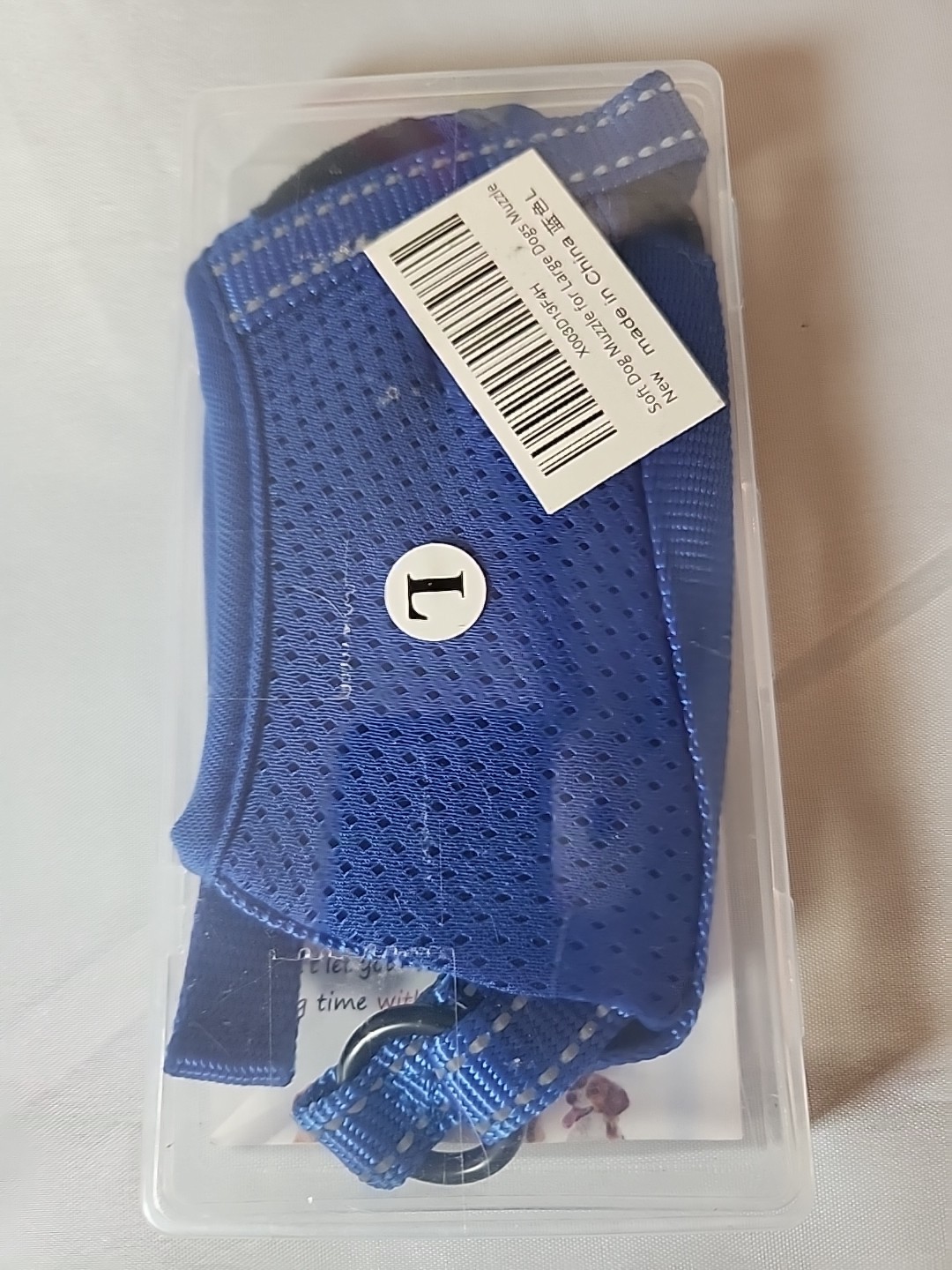 New Soft Dog Muzzle No Barking/Biting Mesh Size Large Anti-Chewing Blue NIB
