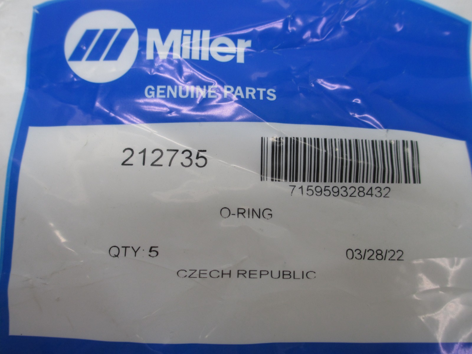 OEM Miller Plasma O-Ring 212735