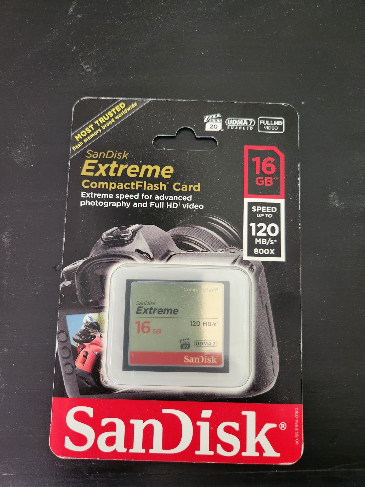 SanDisk Extreme 16GB CompactFlash CF Memory Card 120MB/s UDMA 7 VPG-20 N.O.S.