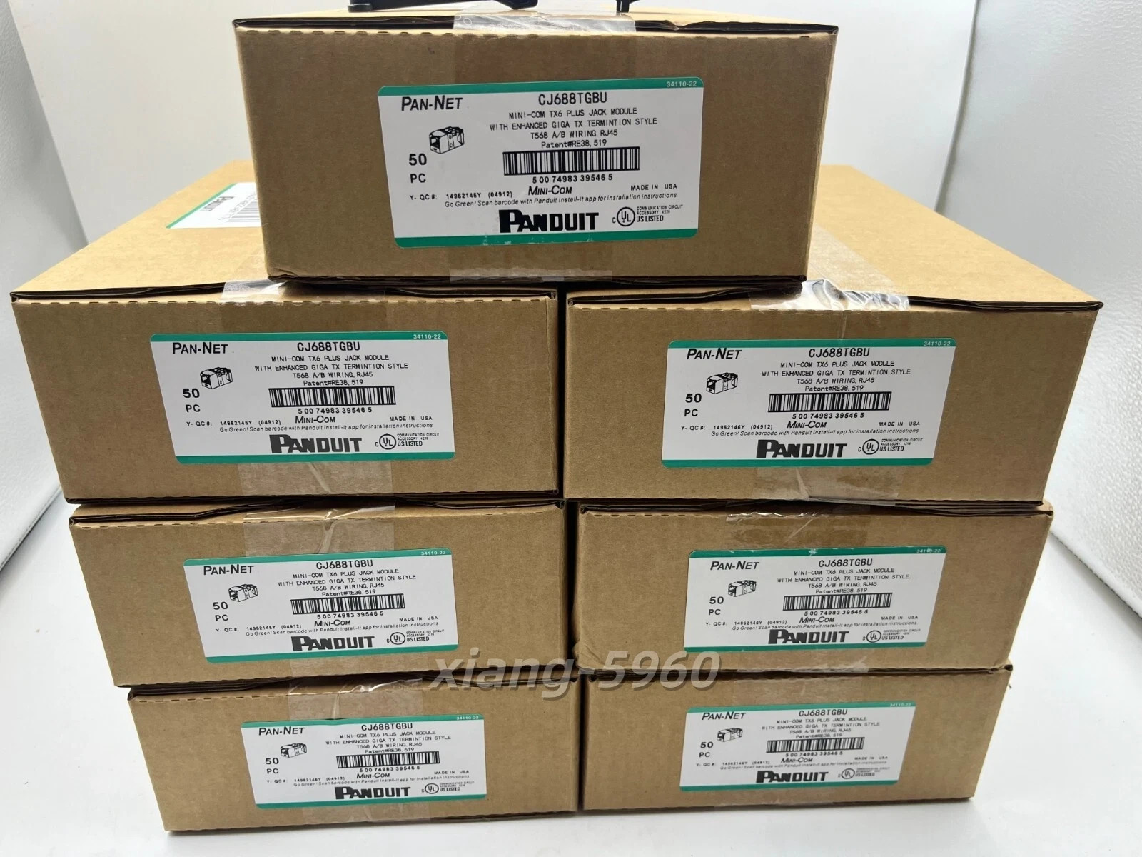 Panduit Giga TX Cat6 Network Jack CJ688TGBU (Blue) CJ688TGVL (Purple;) BOX of 50