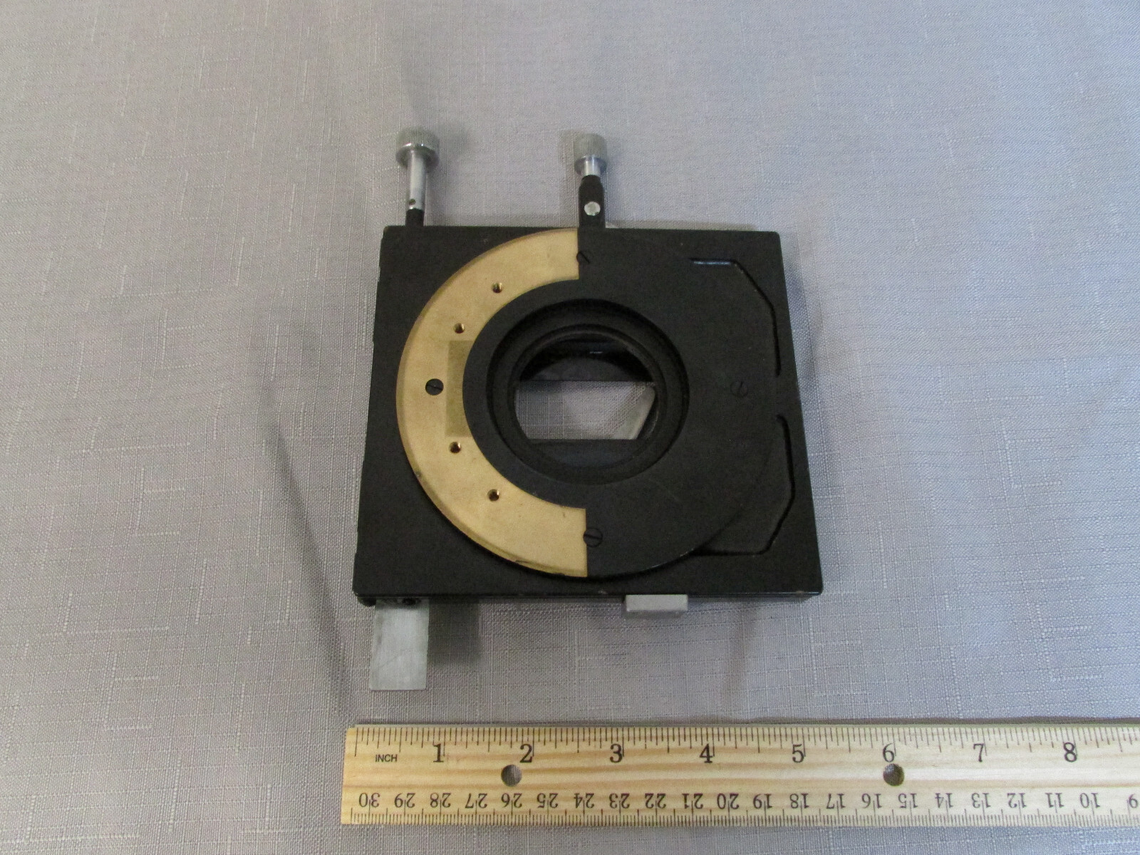 Tiyoda Microscope Part X-Y Stage Micrometer With Slide Holder