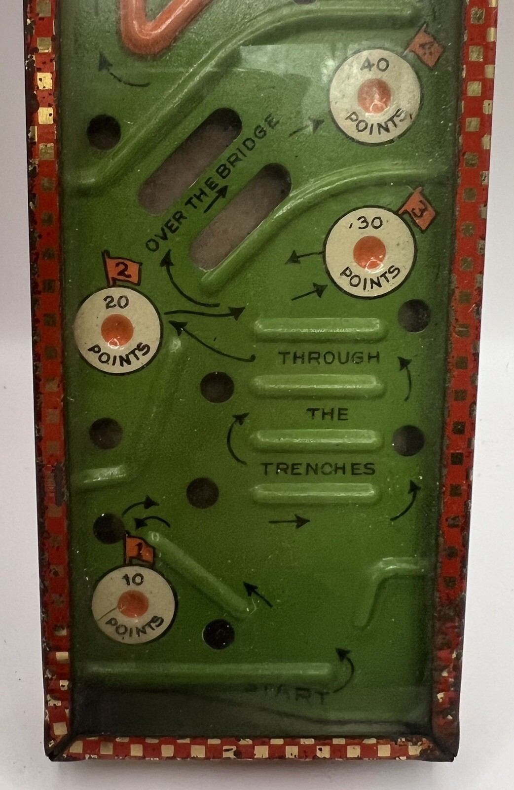 Vintage Tin Litho Miniature Handheld Golf Game - Rare! Inside VG, Case has Rust