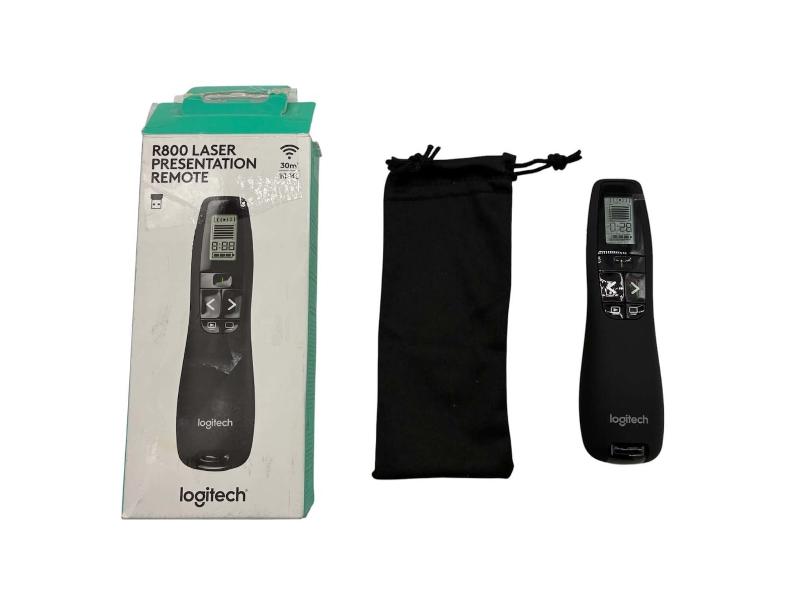Logitech Wireless Presenter R800, PowerPoint Clicker with Green Laser Pointer