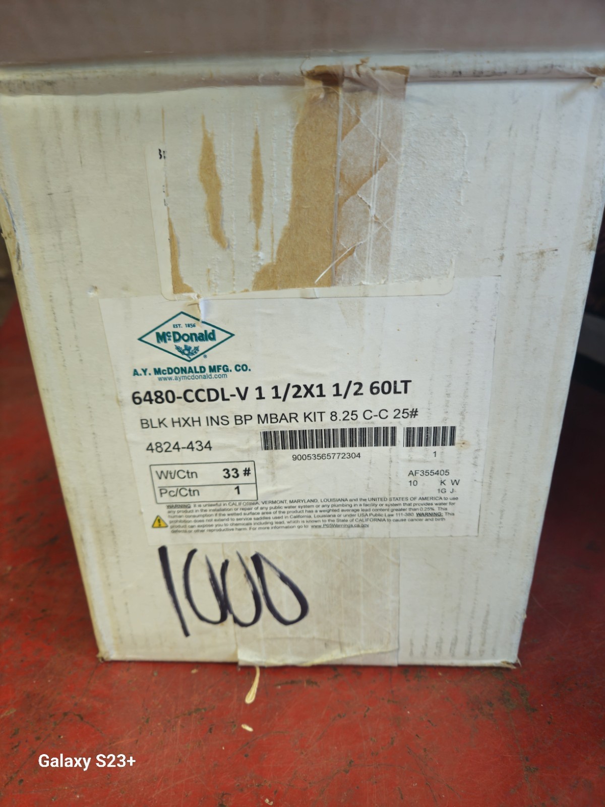 McDonald 6480 Natural Gas Meter By-Pass Kit 6480-CCDL-V 1 1/2x1 1/2 60LT
