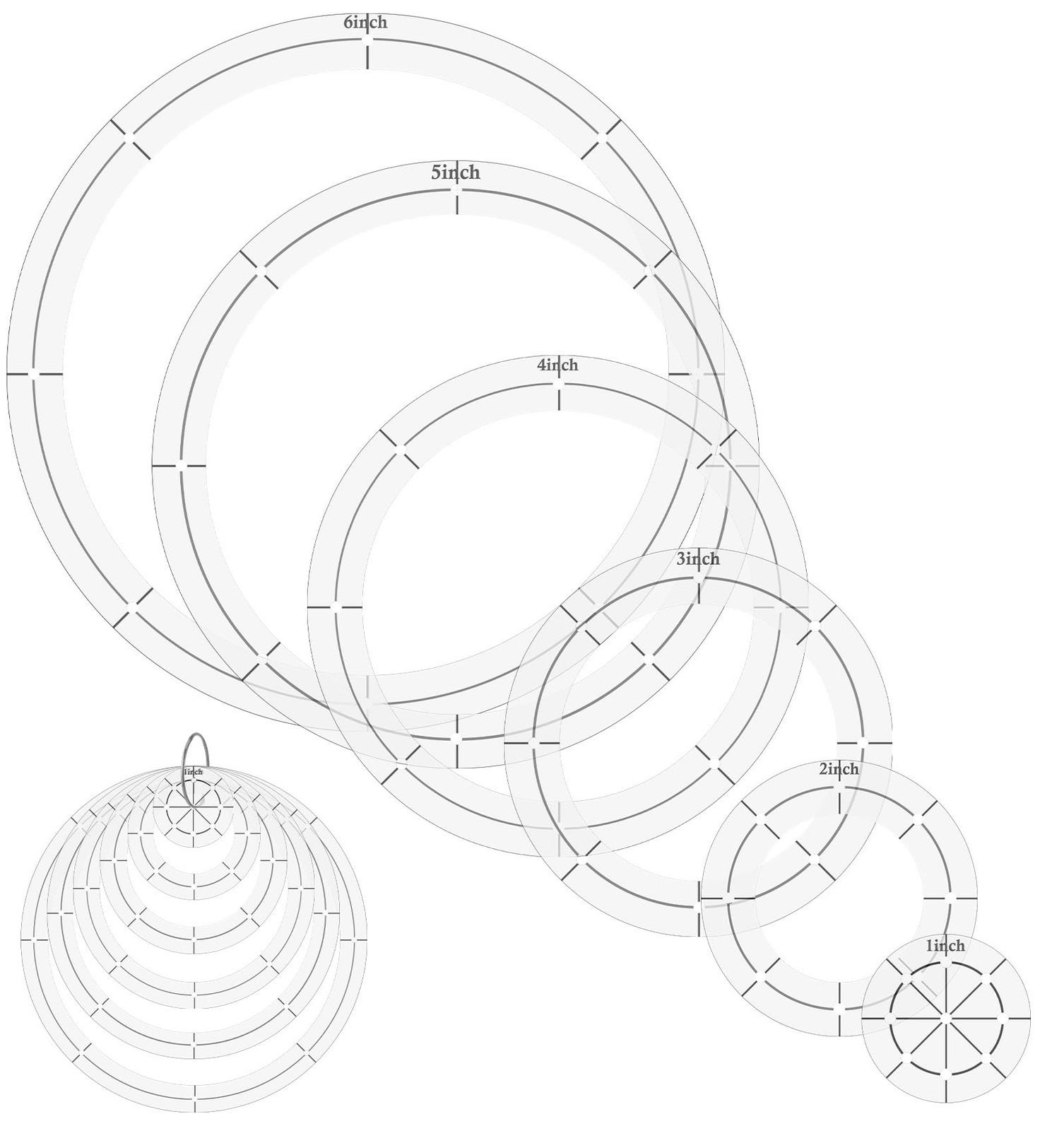 6Pcs Circle Templates for Quilting, Acrylic Circle Stencils for Patchwork DIY...