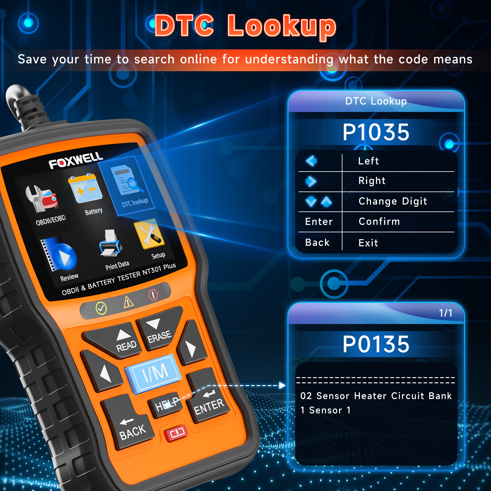 OBD2 Automotive Scanner Battery Tester Full Engine Code Reader Diagnostic Tool